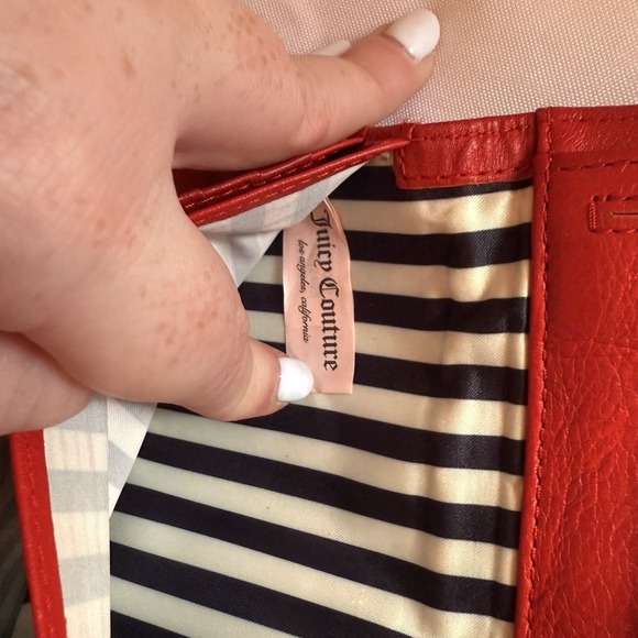 Juicy Couture 2012 Quilted Leather Studded Red Snap Wallet Clutch Card Holder - Picture 6 of 15